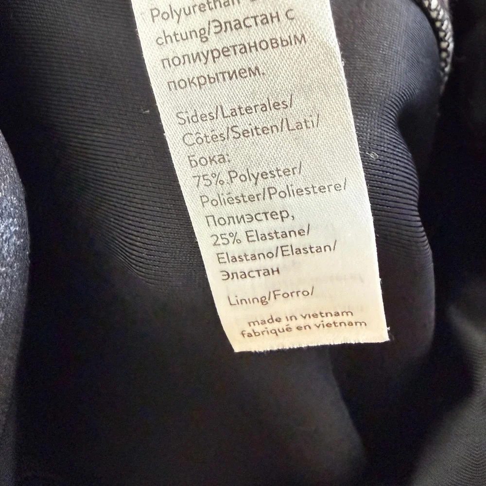 Spanx Leggings Womens Small Black Shiny Side Stripe Shapewear‎ Mid Rise